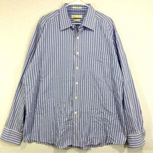 Michael Michael Kors Blue Stripe Cotton Regular Fit Button Down XXL